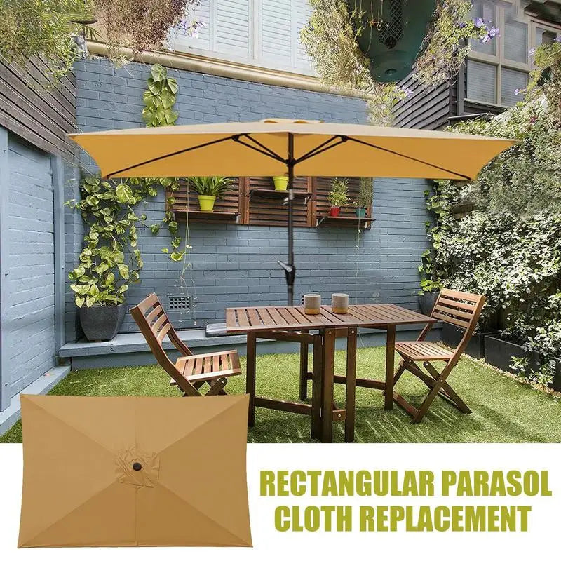 Outdoor Umbrella Replacement Canopy 6.6x10ft Rectangle Cantilever Umbrella UV Protection Heavy Duty Parasol Top Garden