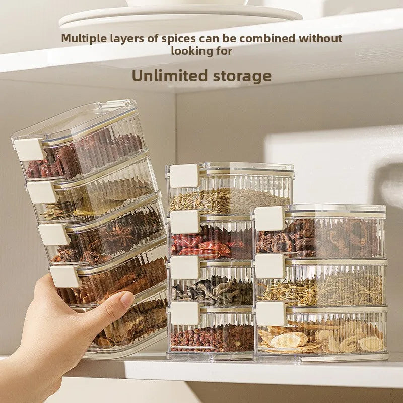 Kitchen Transparent Sealed Stacking Kitchen Storage Boxs Large Capacity Food Storage Box Kitchens Organizers Kitchen Accessories