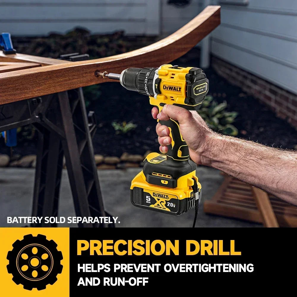 DeWalt  20V Brushless Chave De Fenda, Broca Compacta ou Ferramentas Driver Bateria Chave De Impacto, Ferramenta Elétrica DCD805