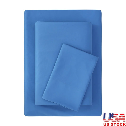 3-Piece Twin-XL Super Soft Microfiber Bed Sheet Set with Bonus Storage Pockets Wrinkle Resistant Modern Bedding Decor