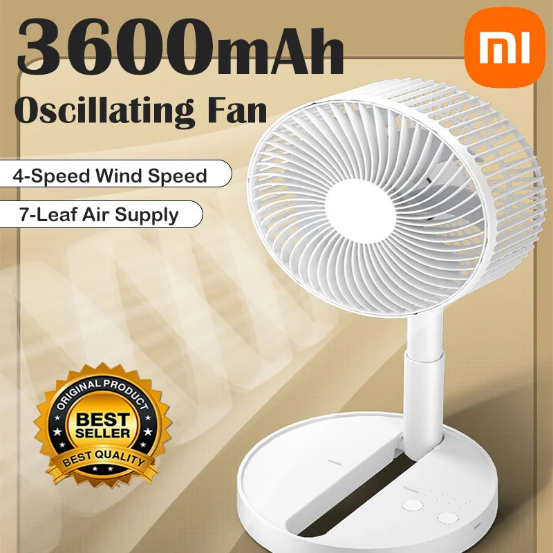 Xiaomi MIJIA 3600mah Desk Fan 4 Speed Adjustable Desktop Table Fan Wit