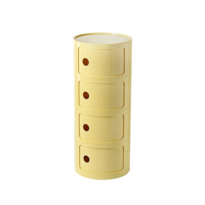 Creative Bedroom Bedside Table Modern Minimalist Round Storage Small Cabinet Large Capacity Plastic Side Cabinet