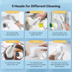 Multi-Function Five Type Brush Heads Rotation Electric Cleaning Brush Suitable For Cleaning Shoes In The Bathroom And Kitchen