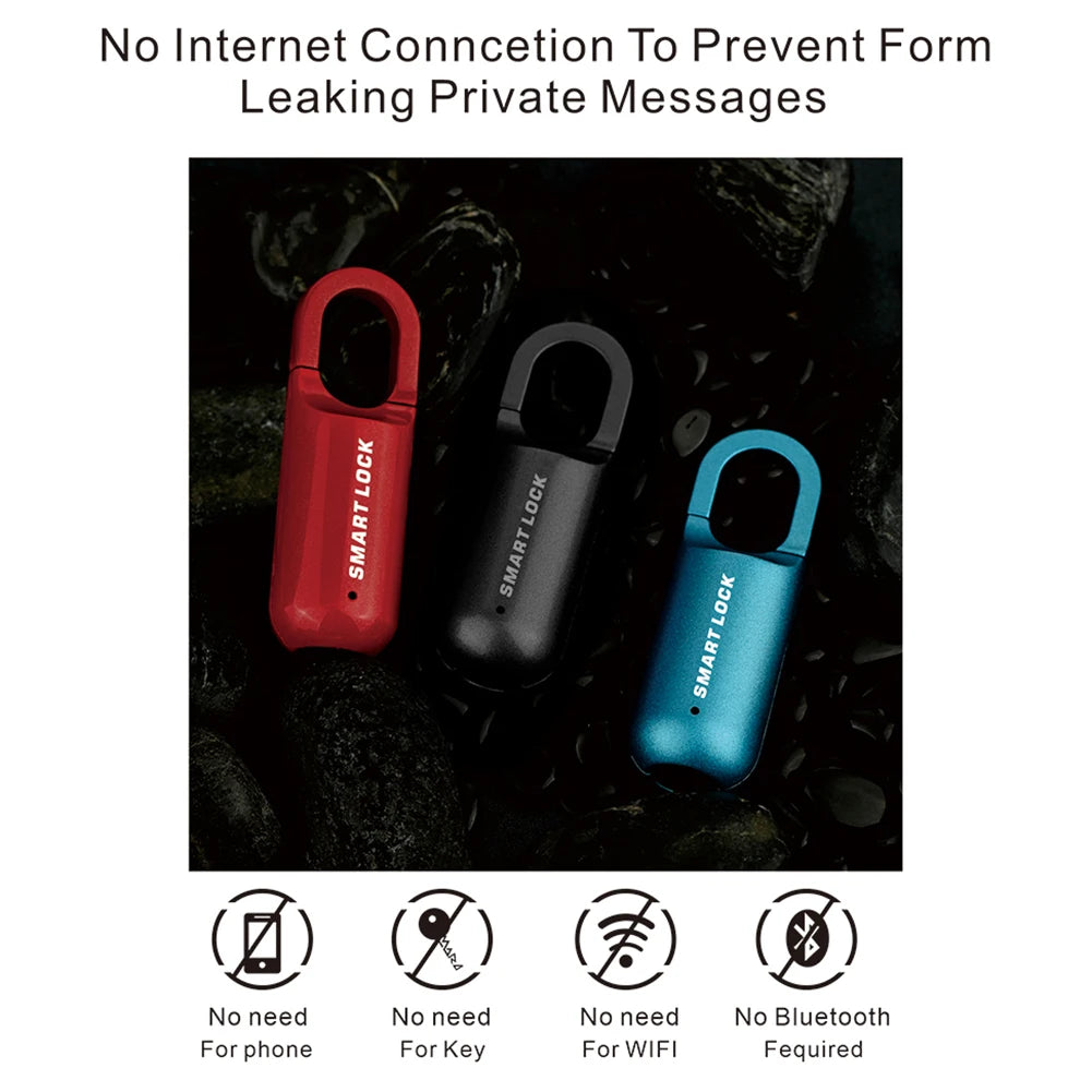 M01 Fingerprint Padlock USB Smart Cabinet Dormitory Anti Theft Zinc Alloy Lock