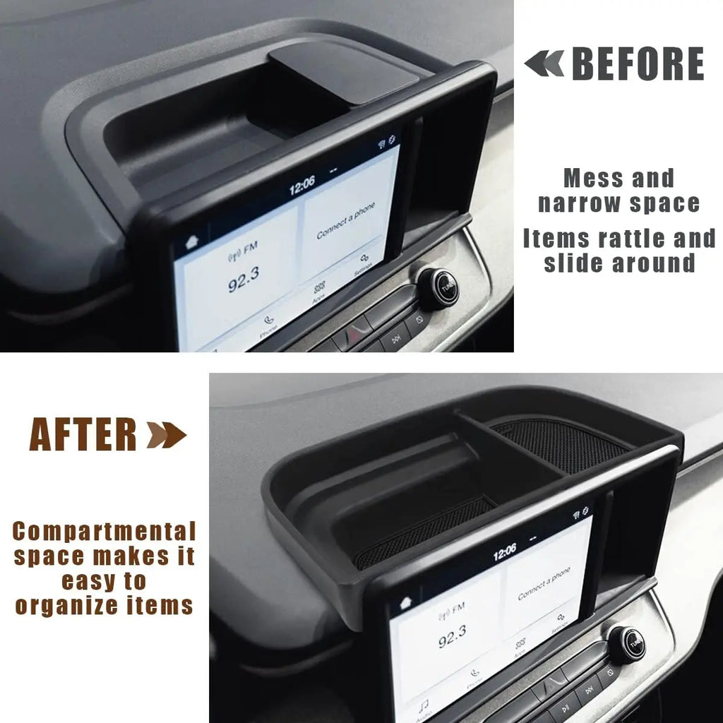 Dashboard Storage Tray Compatible with Ford Maverick 2024 2022-2023 Maverick & Hybrid XL XLT Lariat Accessories (Black)