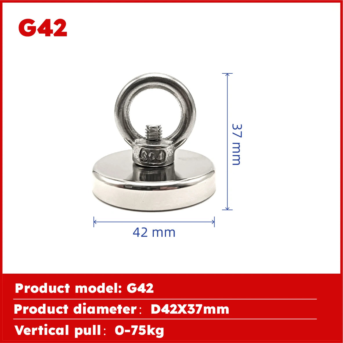 Super Strong Neodymium Fishing Magnet Hook N52 Heavy Duty Rare Earth Magnet With Countersunk Hole Eyebolt 16-90mm Salvage Magnet