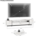 94.5" W TV Stand for Up to 100" TV, Modern Entertainment Center with LED Lights and Power Outlets, Media Console with Cabinet