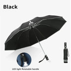 Car Led Light Automatic Folding Windproof Sunshade Umbrella For Mitsubishi Outlander Pajero Asx L200 Ralliart Lancer Evolution X