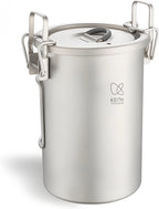 Keith Titanium Rice Cooker Outdoor Camping Cooking Light Weight Cookeware TI6300 Multifunctional  Pot 900ml for  Backpacking