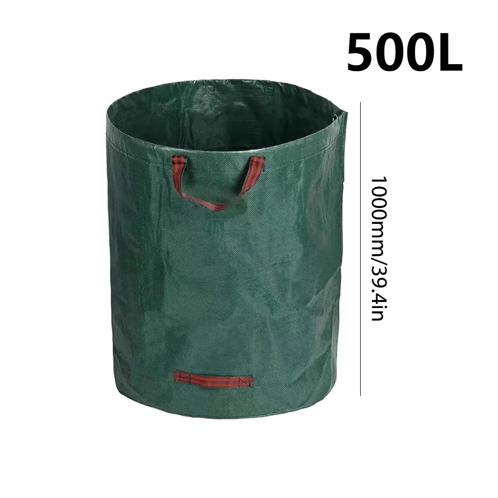 60L-500L Reusable Garden Bag Large Capacity Leaf Sack Light Trash Can Foldable Garden Garbage Waste Container Storage Bag