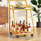 Commercial Heavy-Duty Kitchen Serving Cart Multi-Layer Storage Organizer with Wheels for Restaurant Buffet Utility Trolley