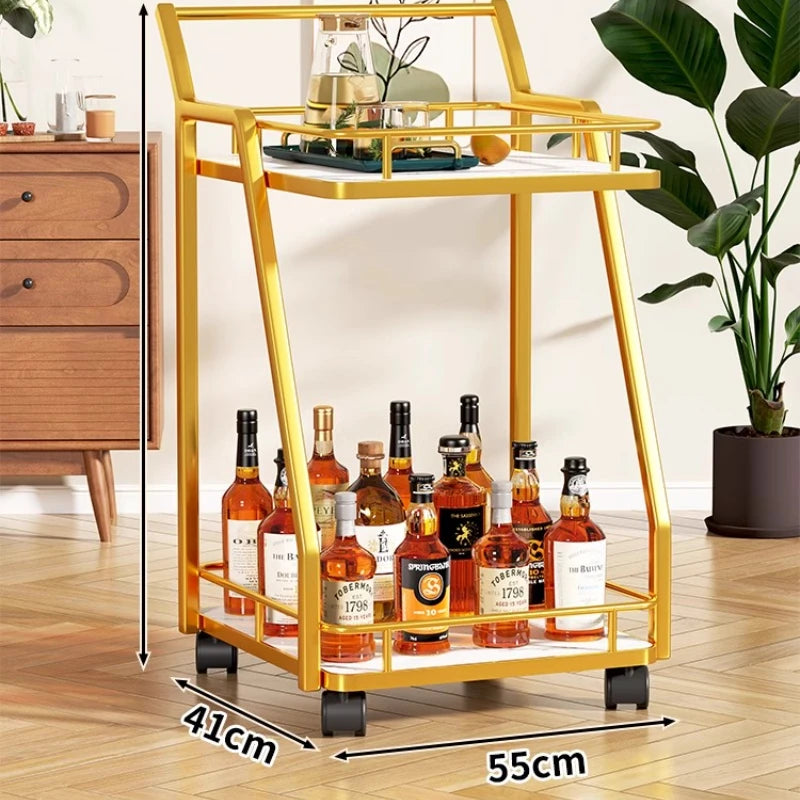 Commercial Heavy-Duty Kitchen Serving Cart Multi-Layer Storage Organizer with Wheels for Restaurant Buffet Utility Trolley