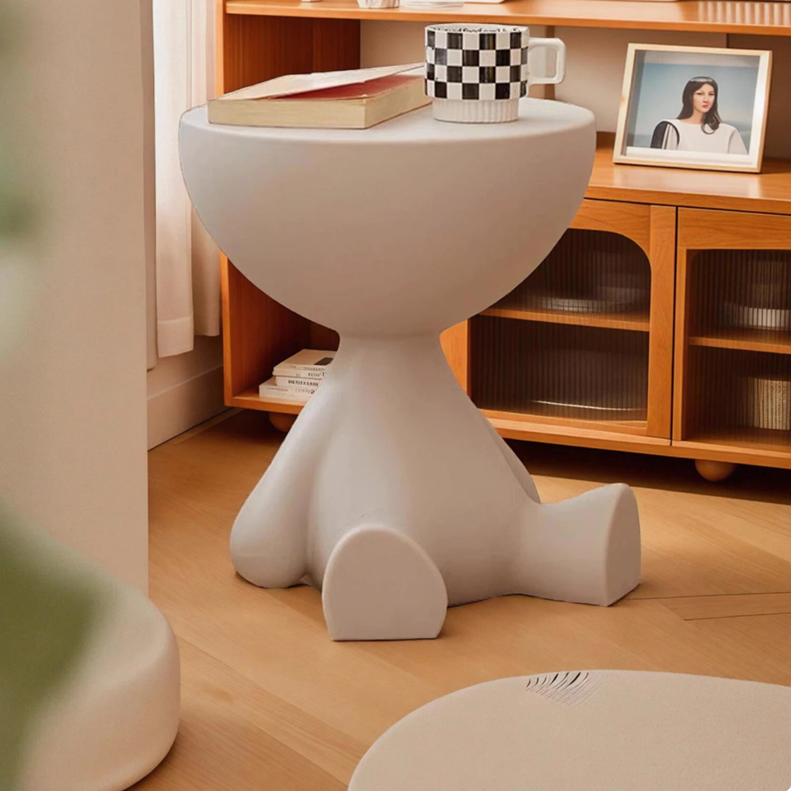 Modern Round Matte Coffee Table - Side Table & Nightstand