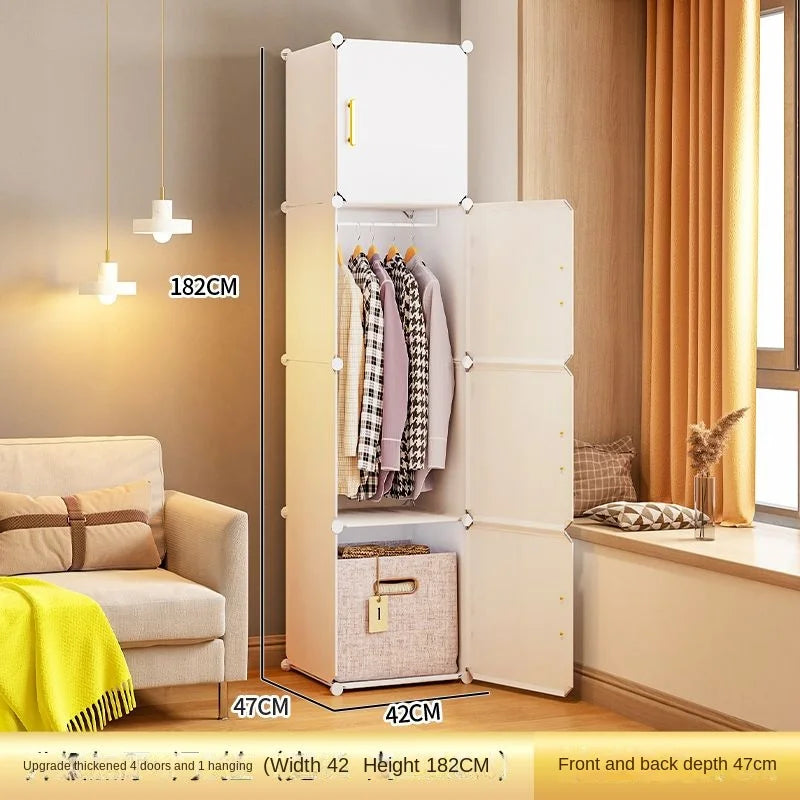 Folding Wardrobe Clothes Cabinets Simple Dressers Cube Storage Locke Closet Plastic Collapsible Sturdy Home Bedroom Furniture