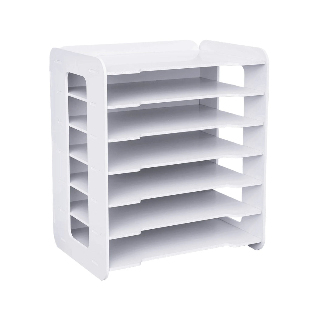 7 Tier Desktop Organizer Paper File Holder Document Storage Rack Office Home NEW