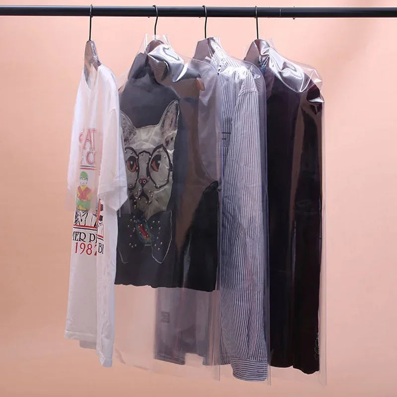 Clear PVC Garment Cover  for Clothes Garment Coat Jacket Shirt Suit Dust 5pcs 18 Wire Moisture Proof Protection Case