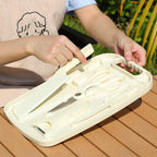 Outdoor knife set, portable stainless steel kitchen knife, cutting board, kitchen utensils, camping and picnic storage bag