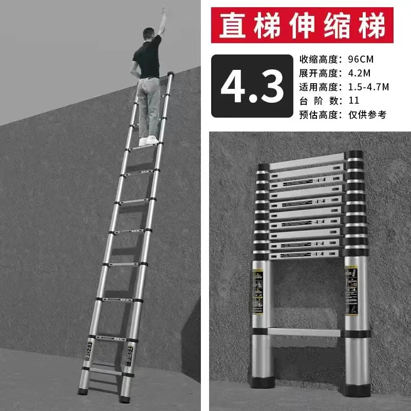 Alloy Telescopic Step Ladder Multi-functional Lifting Engineering Stairs Thickened Herringbone Ladders Folding Stairs