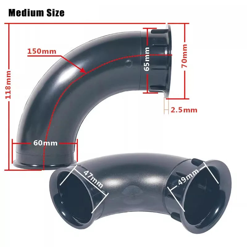 Black Curved Speaker Box Port Tube for 8inch to 12inch Bass Inverted Guide Tube Curved Vent Speaker Tube for Home Audio Systems