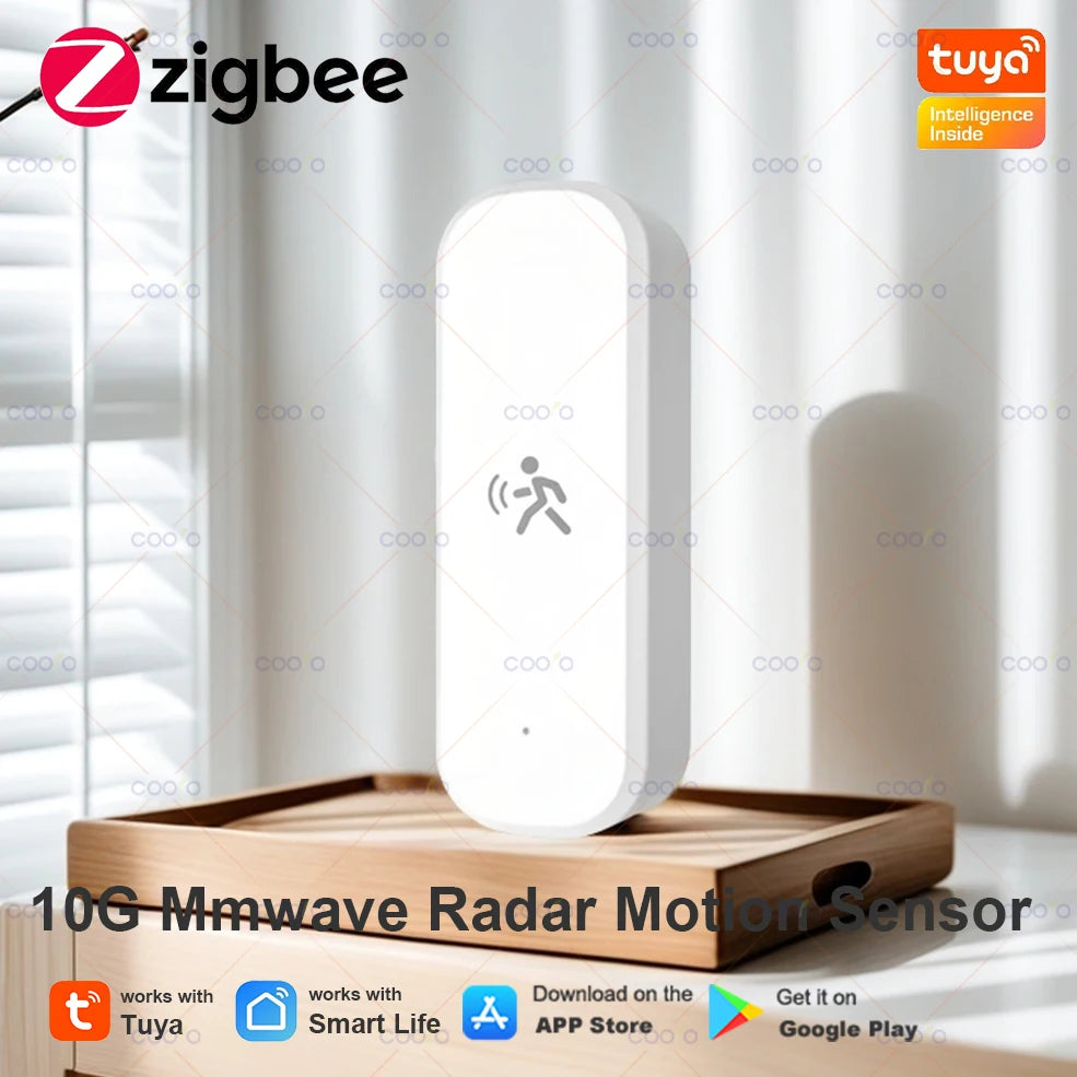 Zigbee 3.0 Human Motion Sensor 10G MmWave Radar Detector with Luminance Temperature Humidity Sensor Upgarded 4 in1 PIR Sensor