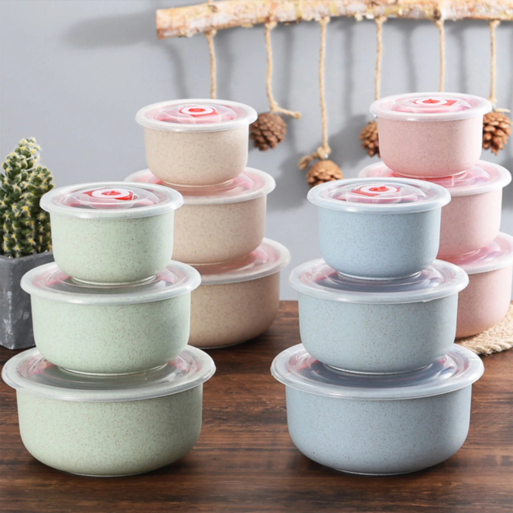 2sets  3pcs/set Food Storage Containers Bento Box with Lid Microwave Storage Containers for Kitchen Storage Meal Pre