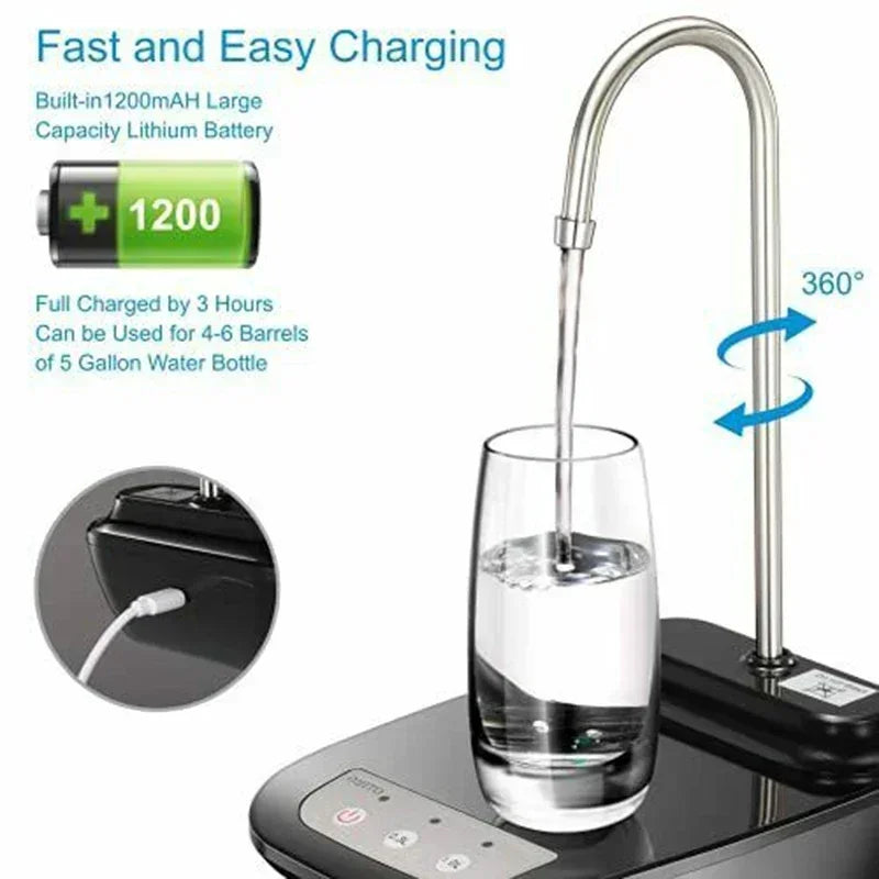 Automatic Water Bottle Dispenser Rechargeable Water Pump Dispenser Wit