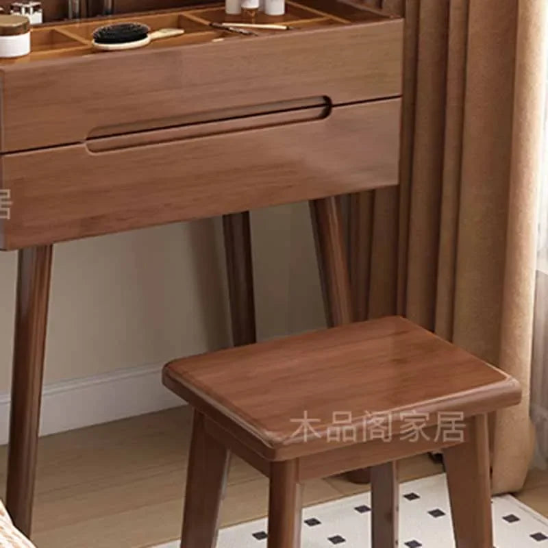 Luxury Wooden Dresser Makeup Cabinet Bedroom Mirrors Vanity Desk Dresser Drawer Nordic Princess Penteadeira Unique Furniture