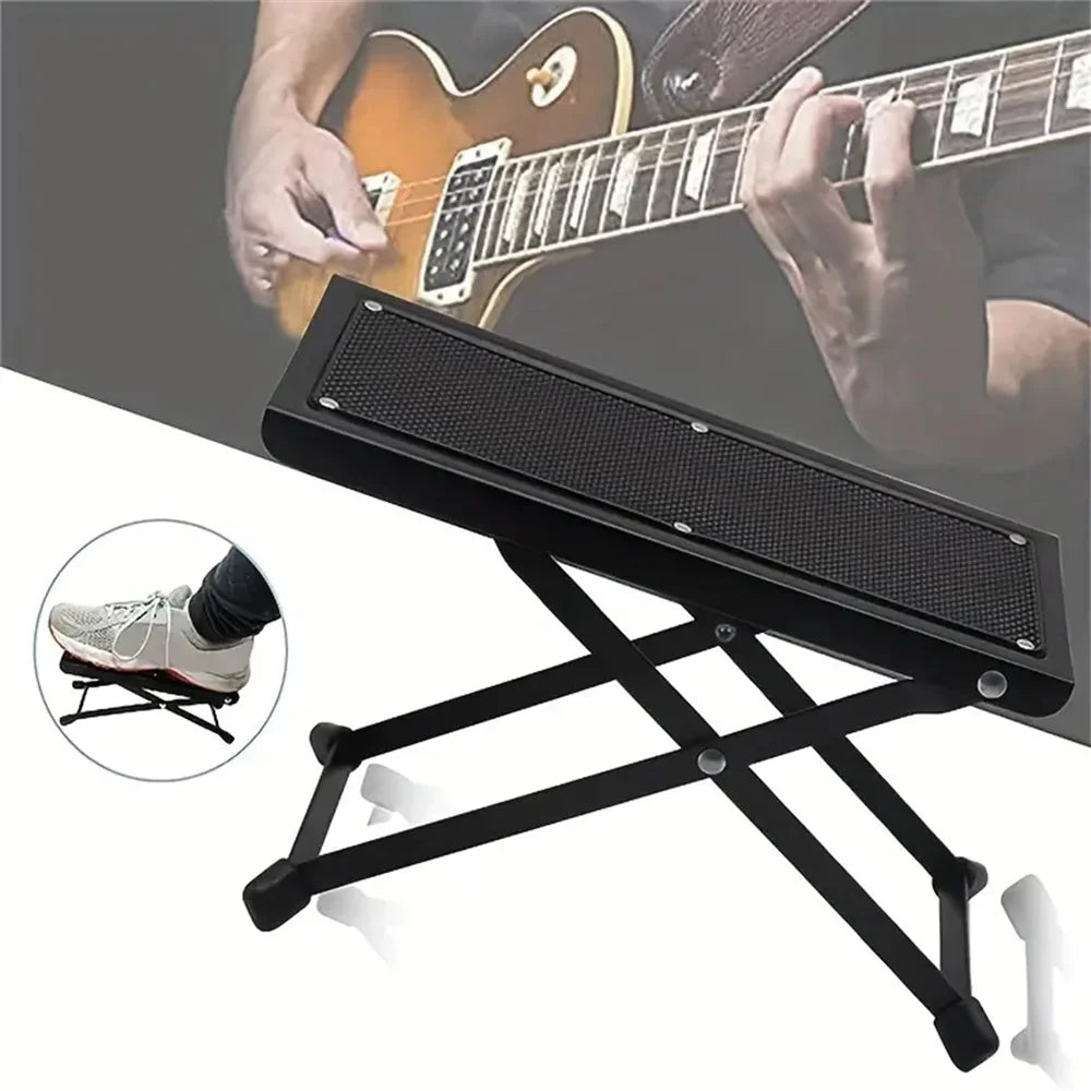 Folding Foot Rest 4-Height Adjustable Pedal Footrest Stand for Beauty Salons Home Pedicures Toe Nail Tool and Guitar Pedal Stool