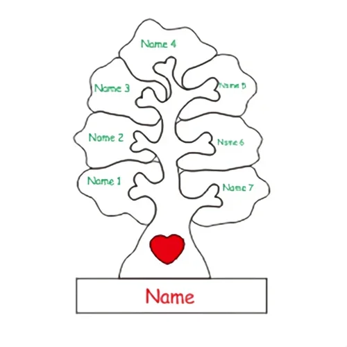 Wooden Family Tree Puzzle,Personalized Customized Free Engraving Custom Name Christmas Tree,Desktop Ornament Decorations Gifts
