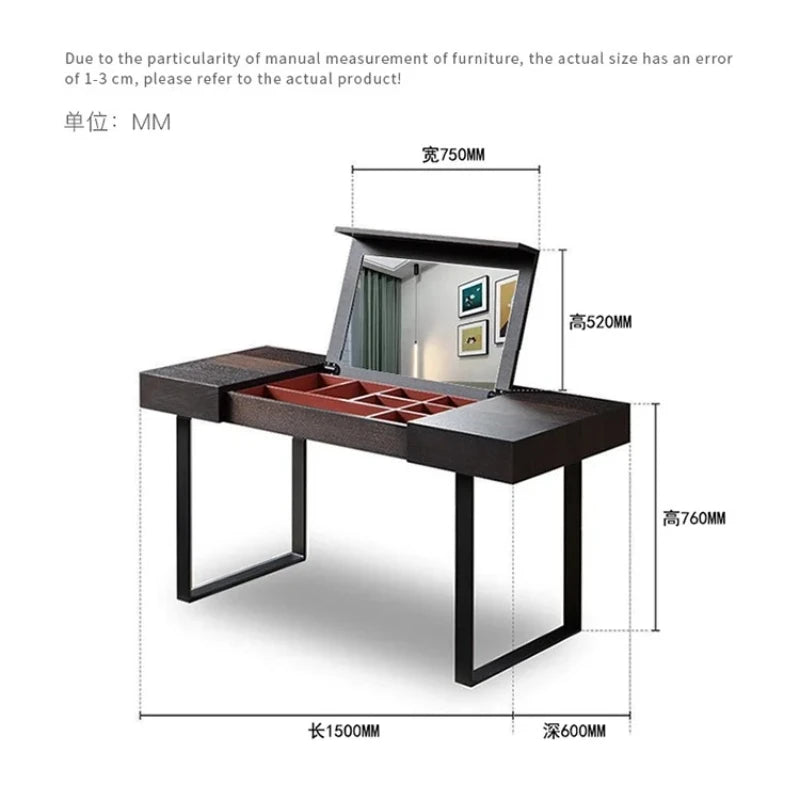 Dressers Organizer Vanity Table Mirror Stool Flip Luxury Comfortable Dressers Makeup Desk Unique Coiffeuse De Chambre Furniture