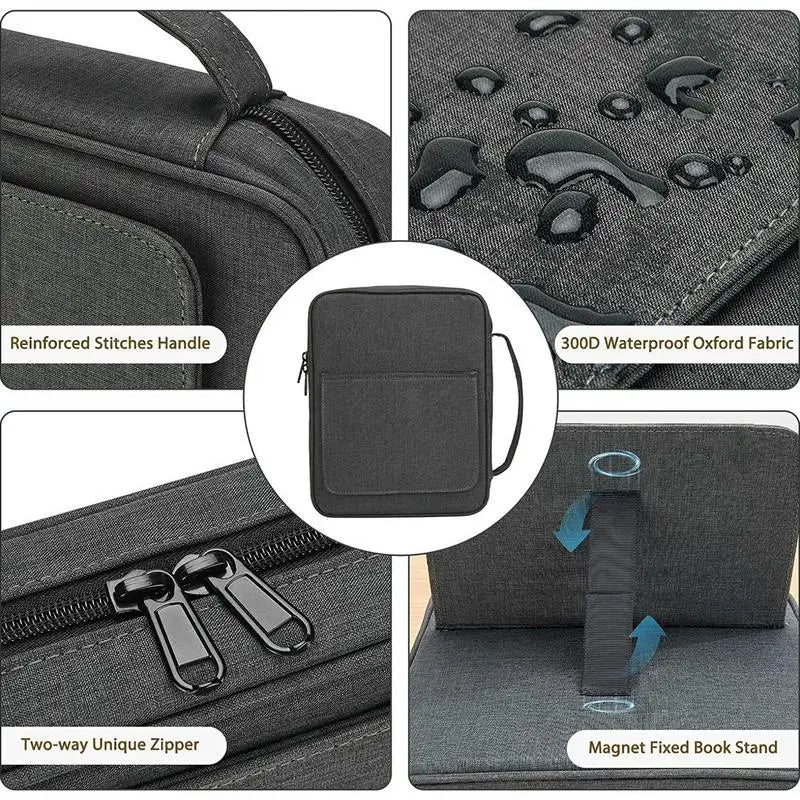 Large Bible Cover Book Holy Cover Case Carry Bag Waterproof Storage Bag Multiple Pockets Church Bag With Handle To Hold Pen Book