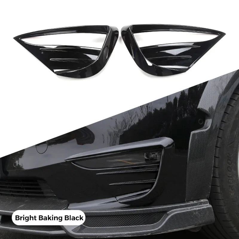 For Tesla Model Y Fog Lamp Spoiler Blade Trim Protective Cover Wolf Tooth Wind Blades ABS Car Decoration Stickers Accessories