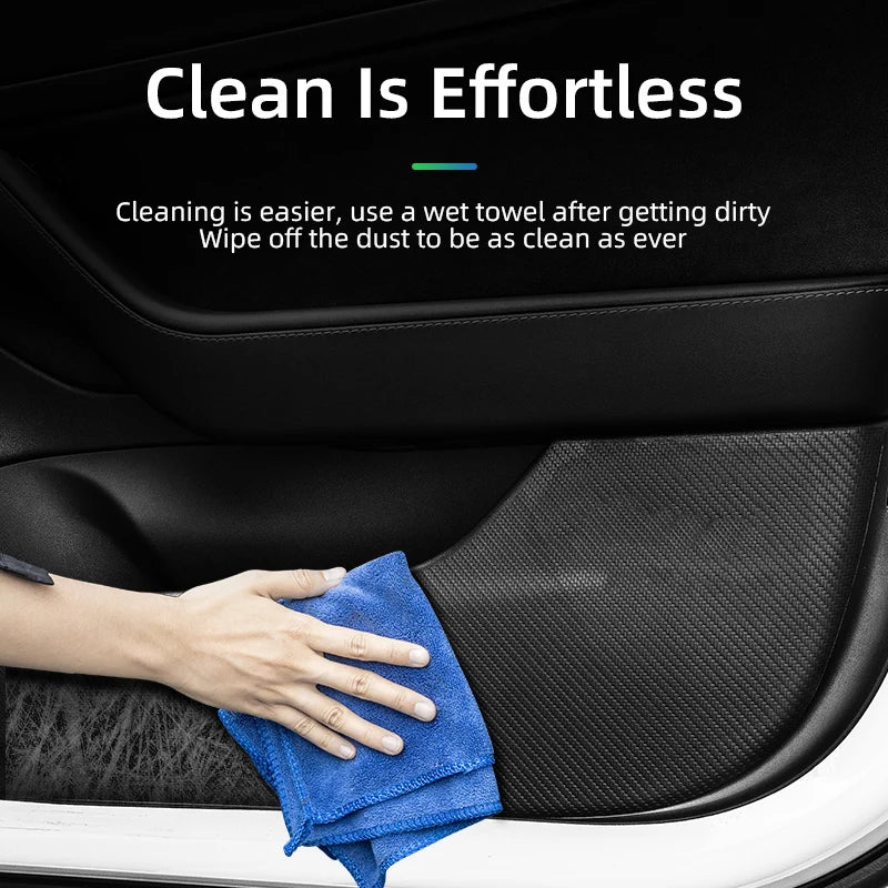 For Tesla Model Y Model 3 2018-2023 2024 Car door anti kick pad Anti dirt leather stickers door protection Interior accessories