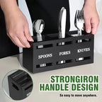 Wooden Utensil Holder Organizer, Rustic Cutlery Rack, Party Fork Knife Spoon Organizer, Farmhouse Kitchen Cutlery Organizer