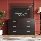 Wood Dresser for Bedroom, Wide Chest of Drawers with 6 Drawer, Oak Furniture Large Storage Tower Unit, Closet Store Organizer