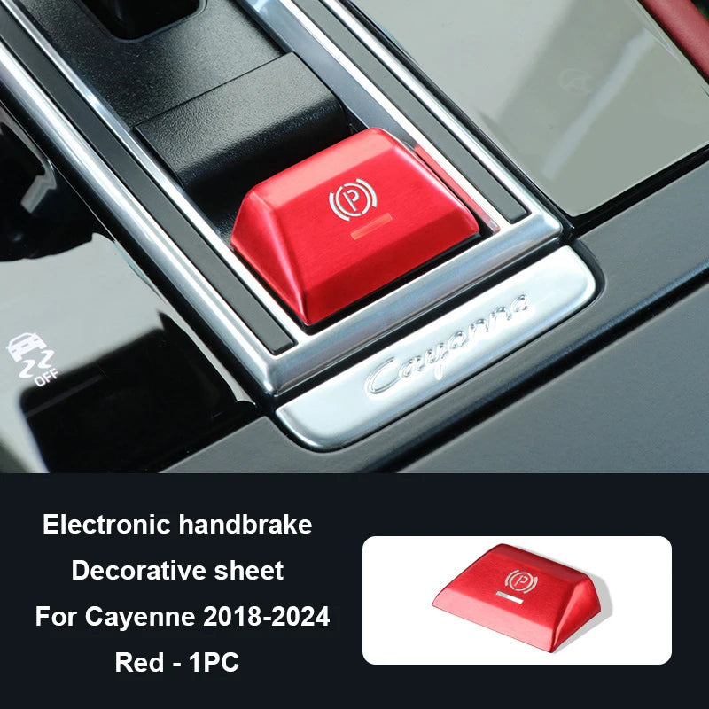 Car Handbrake Parking P Button Sequins Decoration Cover Trim For Porsche Cayenne Panamera 2017-2024 Macan 2014-2021 Accessories