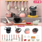 Kids Kitchen Toys Set 28 PCS Play Kitchen Accessories Kit with Play Pots Pretend Food Cooking Toy Toddler Girls Boy Gifts