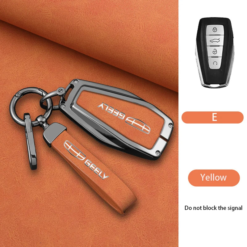 Alloy Car Key Cover Case for Geely Coolray X6 geometry c Emgrand Global kulrey Hawk GX7 okavango smart Remote Car Accessories