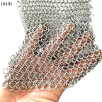 Kitchen Cleaning Ring Stainless Steel Cleaner Chainmail Scrubber Accessories Reusable Washing Net Cleaning Tool for Home[Q]Q@