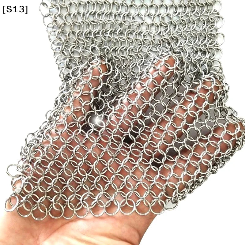 Kitchen Cleaning Ring Stainless Steel Cleaner Chainmail Scrubber Accessories Reusable Washing Net Cleaning Tool for Home[Q]Q@