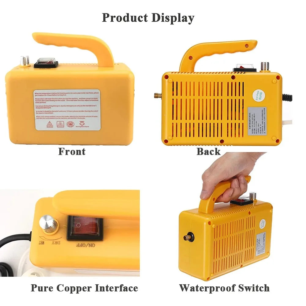2600W High Temperature Steam Cleaner Portable Sterilization Pressure Jet Washer Machine for Home Car Kitchen Air Conditioner