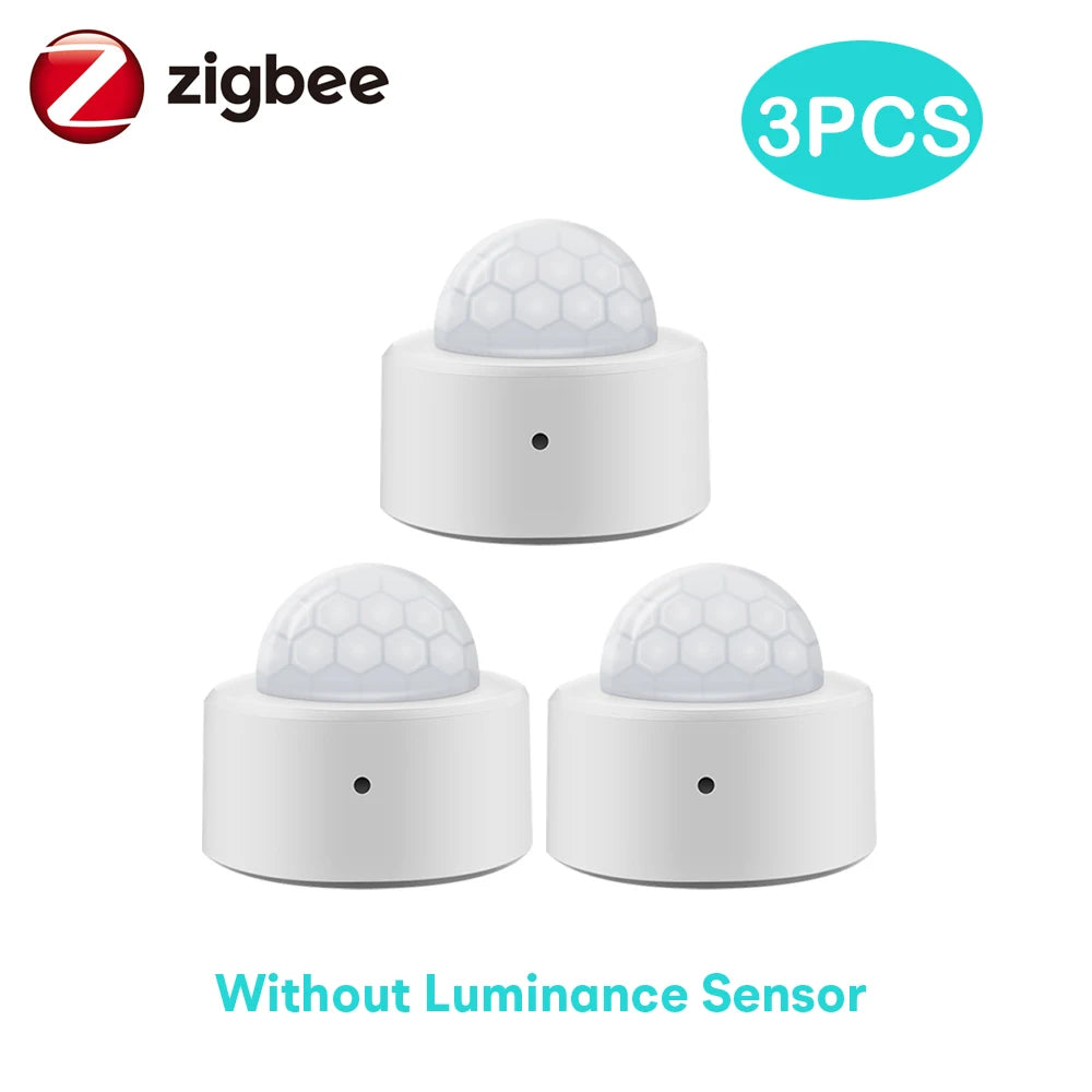 Tuya Zigbee 3.0 Mini PIR Motion Movement Human Body Detector with Brightness Luminance Sensor Lux Meter Home Security Alarm