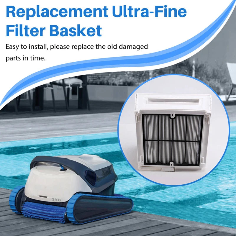 9991458-R1 Ultra Fine Filter Basket For Robotic Pool Cleaners, Active 20,Explorer E30,M600,Proteus DX4,Triton PS