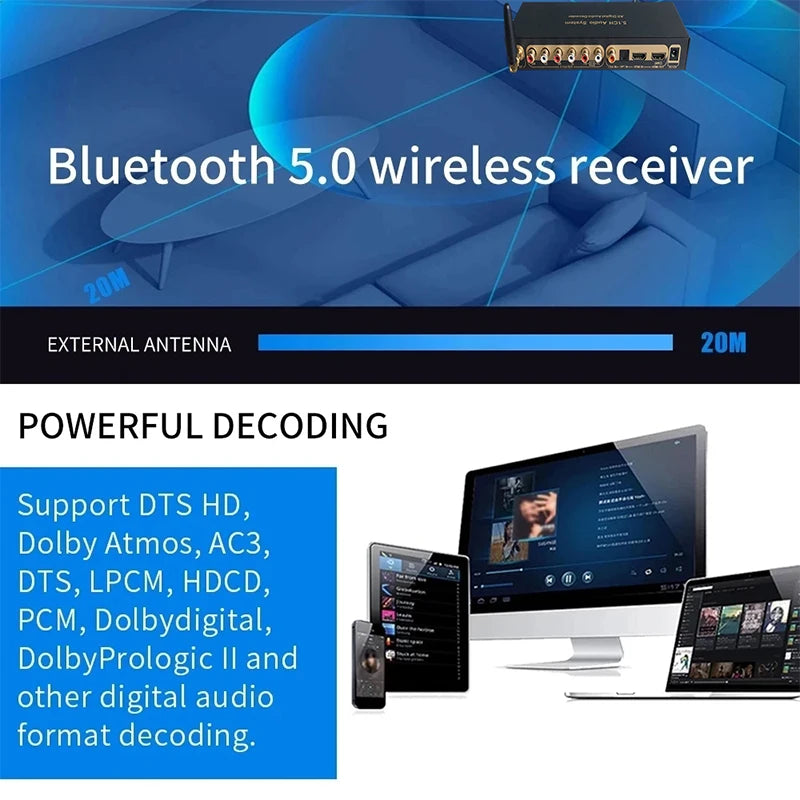 HD 5.1 Audio Converter Decoder DAC DTS AC3 FLAC PCUSB APE 4K*2K HDMI-compatible Extractor Converter Splitter Digital SPDIF ARC