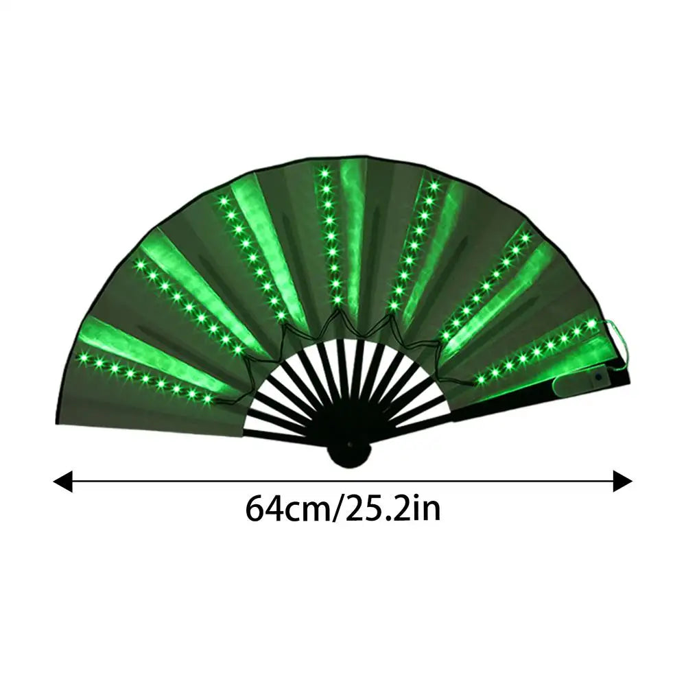 Light Up Folding Hand Fan LED Hand Fan For Dancing Stage Performance Props For Wedding Night Club Hot Weather Cooling Tools
