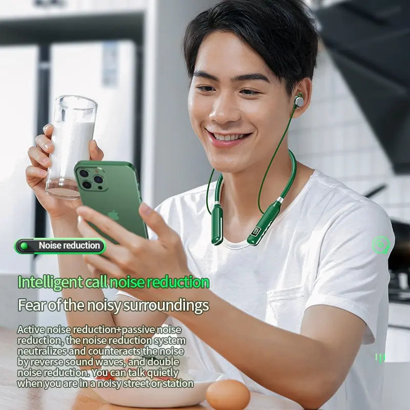 2023 BT7 Wireless Headphones Bluetooth 5.3 Neckband Earphones Magnetic Sports Waterproof Earbuds Headset With Mic SD Card Mode