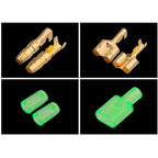 10/20/50sets Car tools 4.0 bullet terminal   car electrical wire connector Green 4mm Male + Female 1 : 2 Cold press terminal