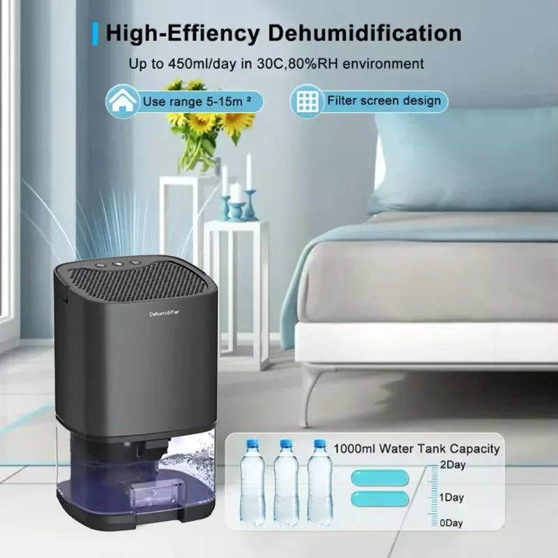 Mini Mute Dehumidifier Dryer Smart Air Purifier Dehumidifier For Home