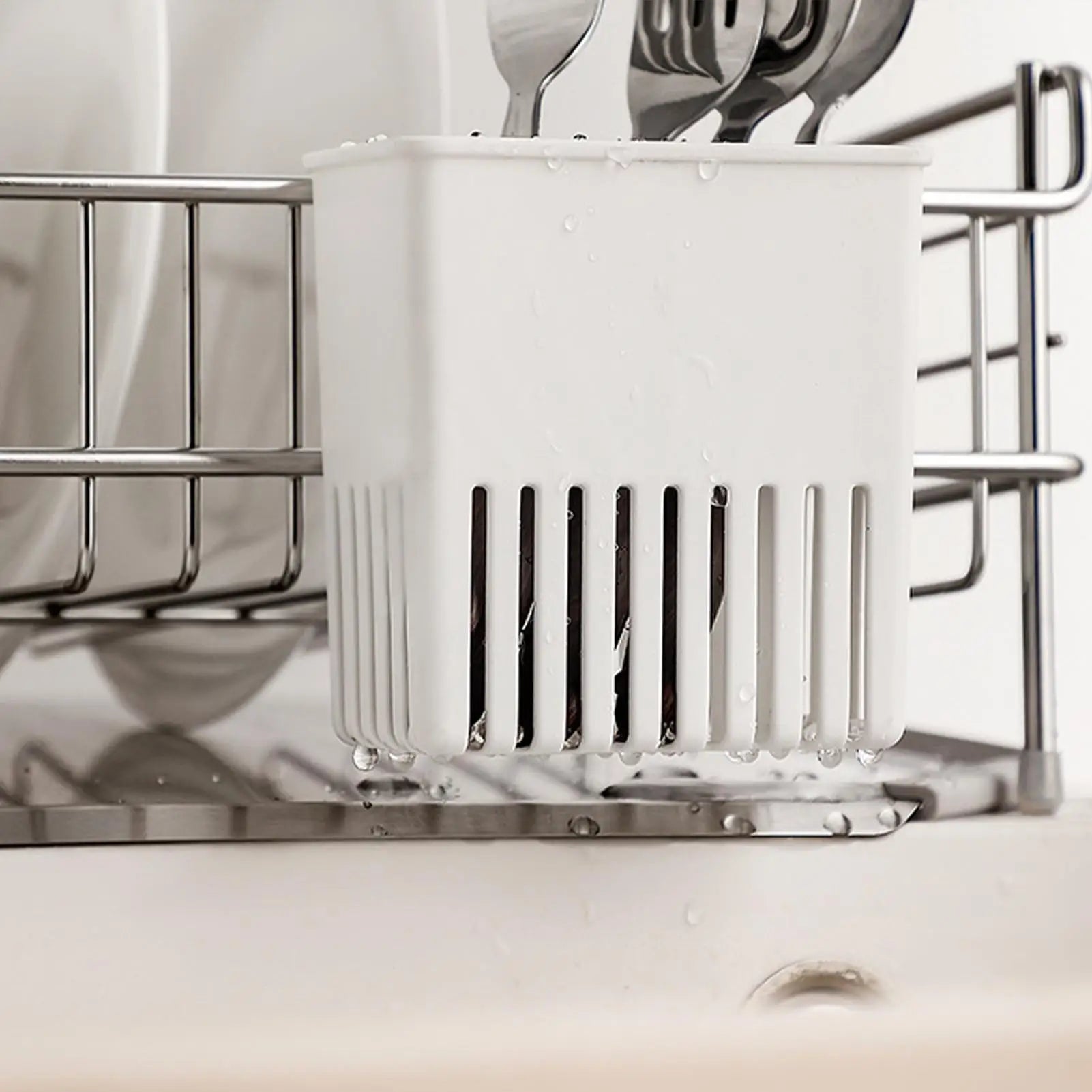 Kitchen Utensil Drying Basket Sink Dish Rack Hanging Drainer Expandable Cutlery Drainers For Forks Spoons Chopsticks