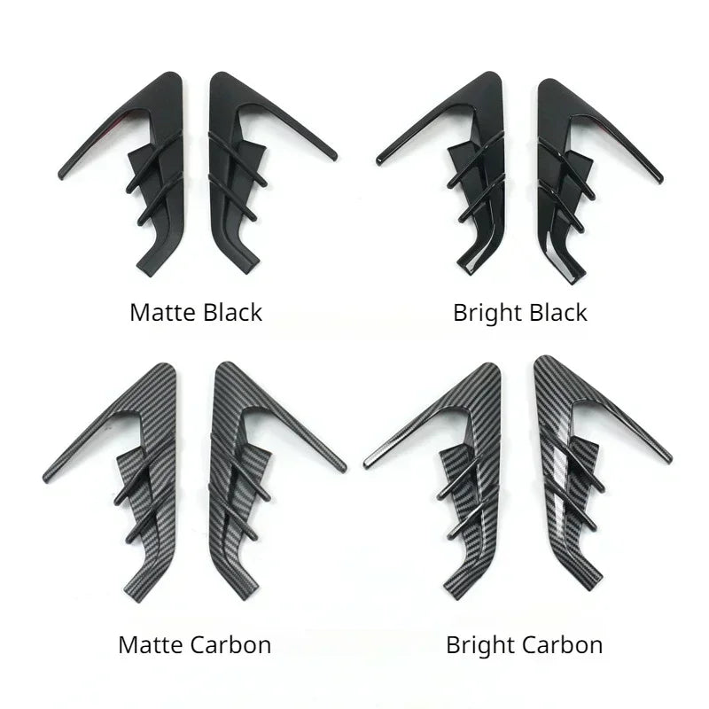 For Tesla Model Y Juniper Model 3 Highland Car Side Camera Protector Covers Carbon Fiber Flank Spoiler Wing Decorative Guards